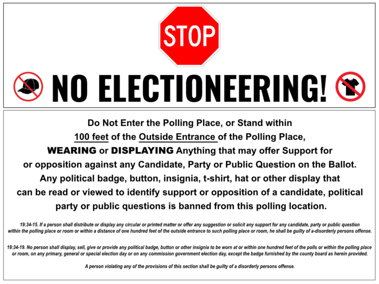 Electioneering and Voter’s Bill of Rights Borough Of Riverton, NJ